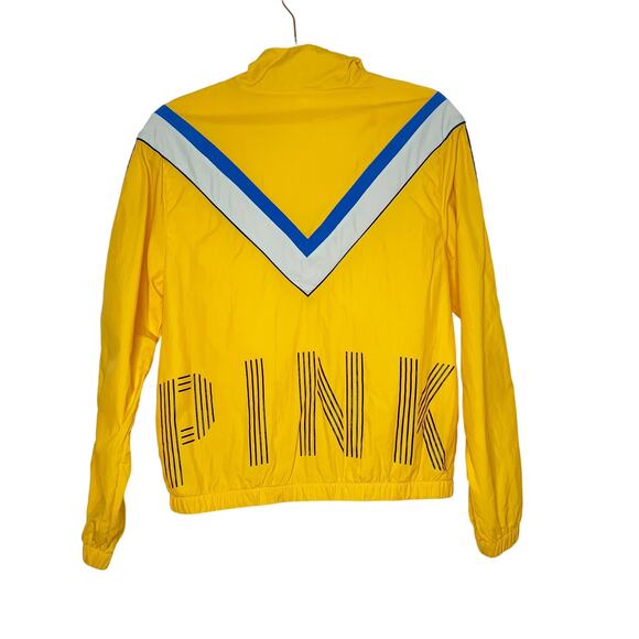 VICTORIA'S SECRET PINK Track Jacket Windbreaker Retro Full Zip Yellow Size XS - Picture 5 of 11